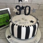30th stripe birthday cake
