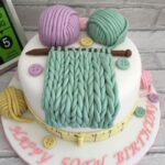 knitting birthday cake